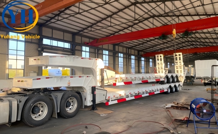 100 Ton Lowbed Semi Trailer will be sent to Costa Rica-YUHANG VEHICLE 100 Ton Lowbed Semi Trailer will be sent to Costa Rica-YUHANG VEHICLE