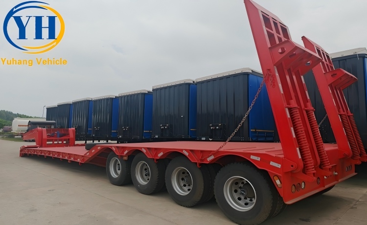 4 Axle 100 Ton Removable Gooseneck RGN Trailer will be sent to Mexico-YUHANG VEHICLE 4 Axle 100 Ton Removable Gooseneck RGN Trailer will be sent to Mexico-YUHANG VEHICLE