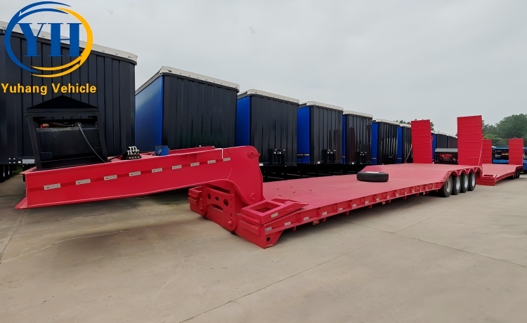 4 Axle 100 Ton Removable Gooseneck RGN Trailer will be sent to Mexico-YUHANG VEHICLE 4 Axle 100 Ton Removable Gooseneck RGN Trailer will be sent to Mexico-YUHANG VEHICLE