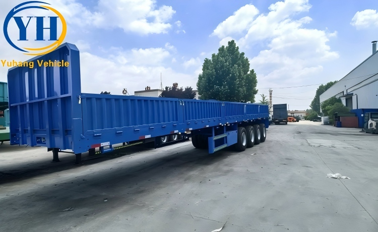 80 Ton 4 Axle Side Wall Semi Trailer will be sent to Ghana-YUHANG VEHICLE 80 Ton 4 Axle Side Wall Semi Trailer will be sent to Ghana-YUHANG VEHICLE