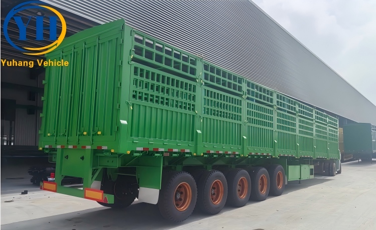 5 Axle Fence Cargo Truck Trailer will be shipped to Zimbabwe-YUHANG VEHICLE 5 Axle Fence Cargo Truck Trailer will be shipped to Zimbabwe-YUHANG VEHICLE