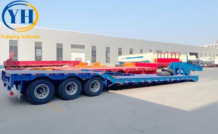 60 Ton 3 Axle Gooseneck Detachable Trailer will be sent to Jamaica-YUHANG VEHICLE 60 Ton 3 Axle Gooseneck Detachable Trailer will be sent to Jamaica-YUHANG VEHICLE