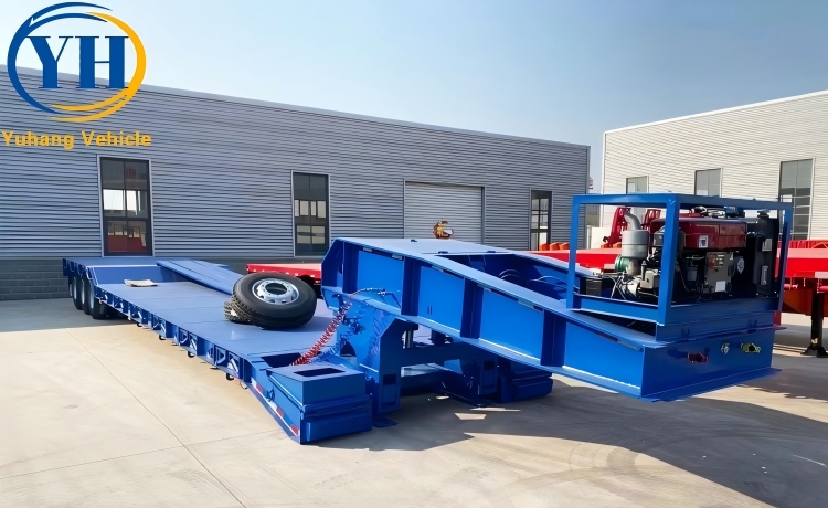 60 Ton 3 Axle Gooseneck Detachable Trailer will be sent to Jamaica-YUHANG VEHICLE 60 Ton 3 Axle Gooseneck Detachable Trailer will be sent to Jamaica-YUHANG VEHICLE
