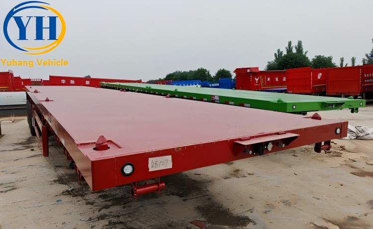 Tri Axle Semi Flatbed Trailer will be shipped to Madagascar-YUHANG VEHICLE Tri Axle Semi Flatbed Trailer will be shipped to Madagascar-YUHANG VEHICLE